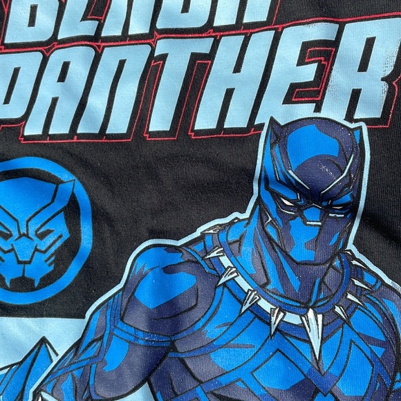 KIDS- Kid Black Panther Tee Shirt Size 4 - Picture 4 of 8